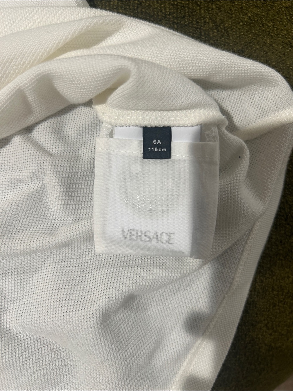 Versace White Polo with Pale Blue Logo - Picture 3 of 5
